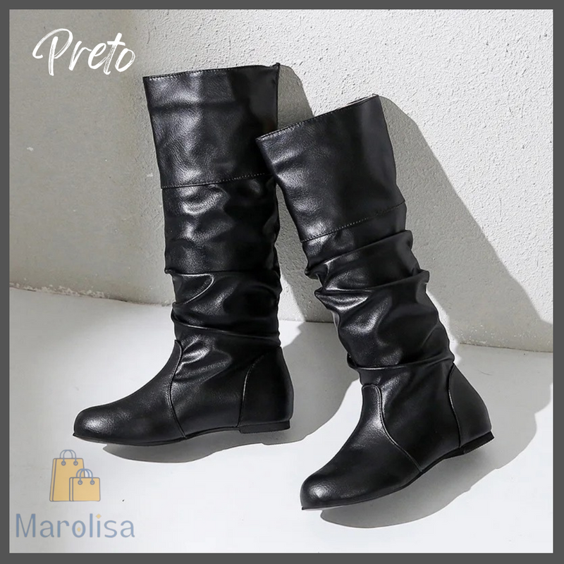 Botas feminina de meia-panturrilha, "Estilo Outono"., que capturam a essência da bota e sua adequação às estações.