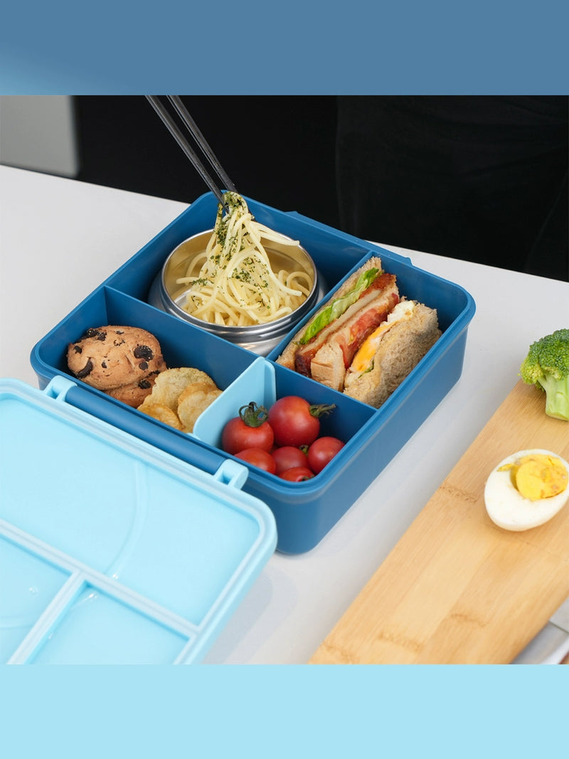 "Lancheira Térmica Bento com Compartimentos e Pote Inox - Ideal para Refeições Saudáveis". "Mantenha suas refeições frescas e organizadas onde quer que vá!"