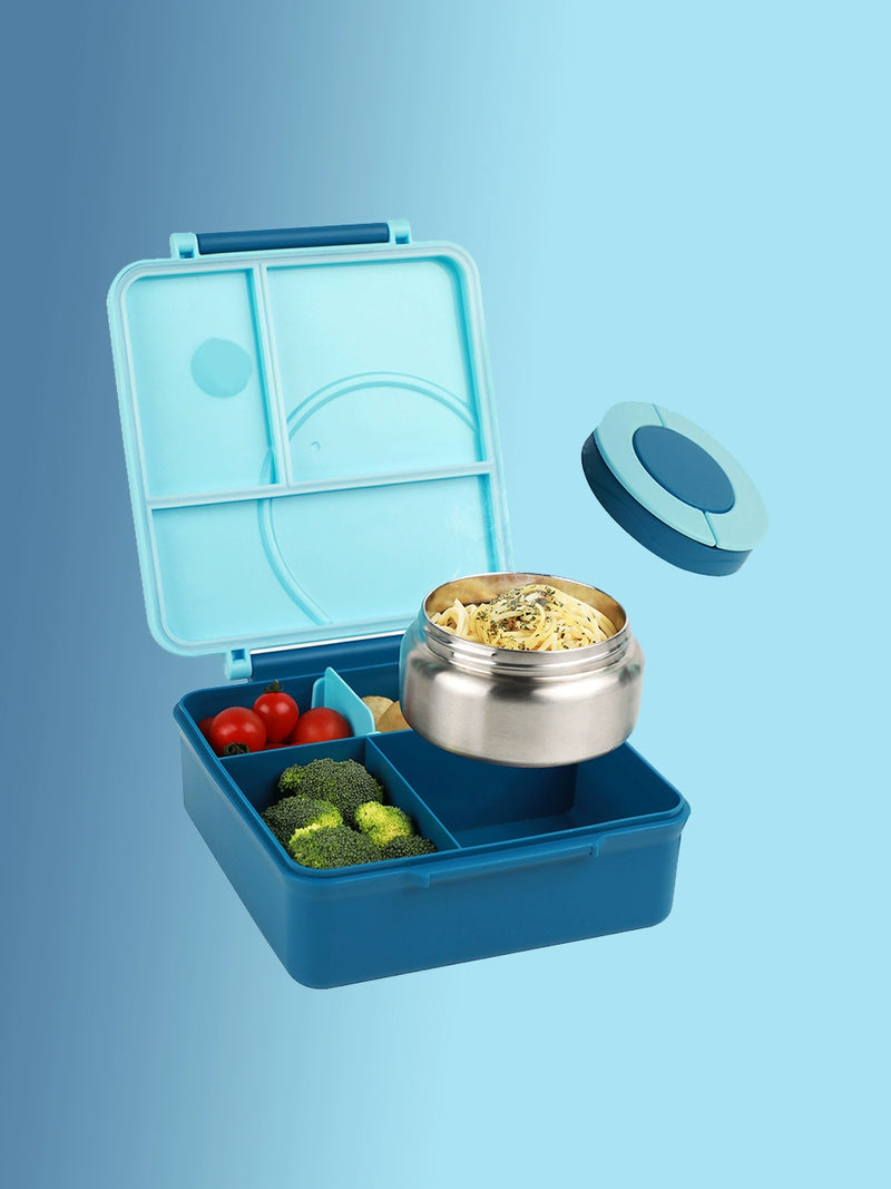 "Lancheira Térmica Bento com Compartimentos e Pote Inox - Ideal para Refeições Saudáveis". "Mantenha suas refeições frescas e organizadas onde quer que vá!"