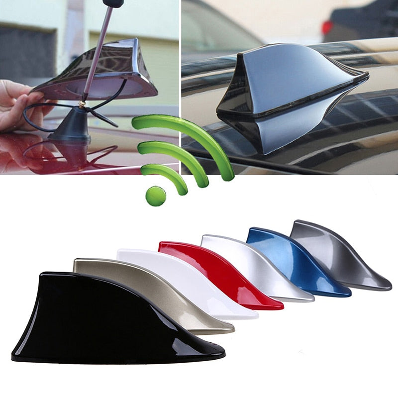 Car Universal 7 Colors FM Signal Amplifier Car Radio Aerials Shark Fin Antenna Car Roof Decoration Auto Side Replacement