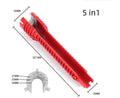 Chave de canal 18 em 1 .chave de reparo de pia de cozinha chave de montagem de torneira de banheiro ferramenta de instalação de encanamento.