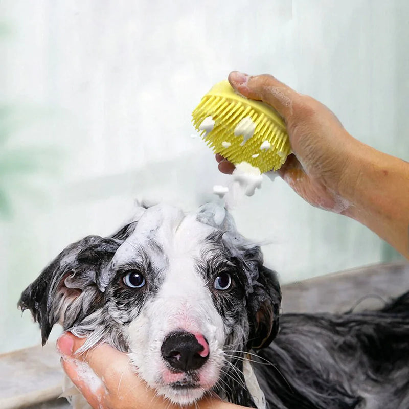 Escovinha PET para banho com Dispenser de Shampoo