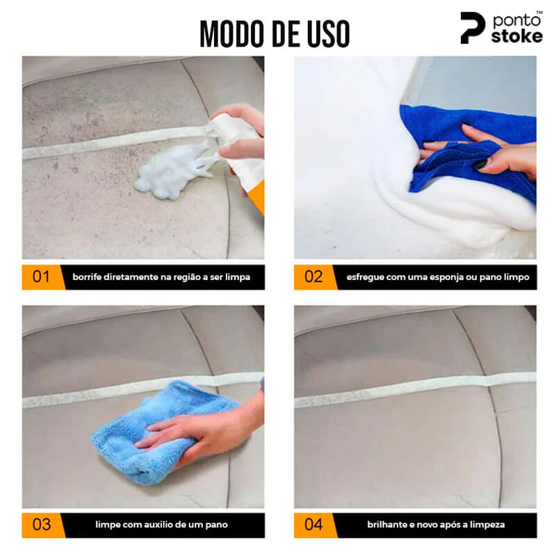 Spray de Espuma Mágica pra Limpeza Profunda - Foam Cleaner™: Seu Carro Novo e Sem Manchas + BRINDE EXCLUSIVO