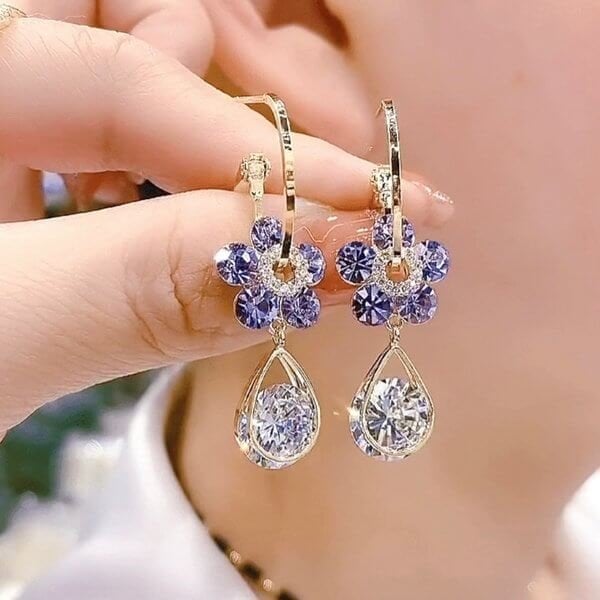 BRINCOS ✨ FLOWER CRYSTAL EARRINGS✨