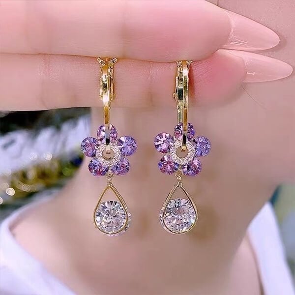 BRINCOS ✨ FLOWER CRYSTAL EARRINGS✨