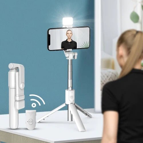 Bastão de Selfie com Luz e Bluetooth