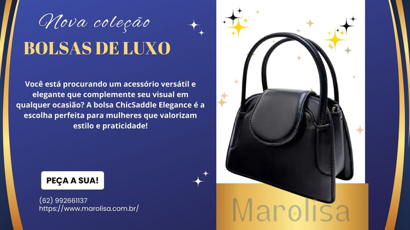 Bolsa de Ombro de Couro," ChicSaddle Elegance".  Bolsa de Luxo.