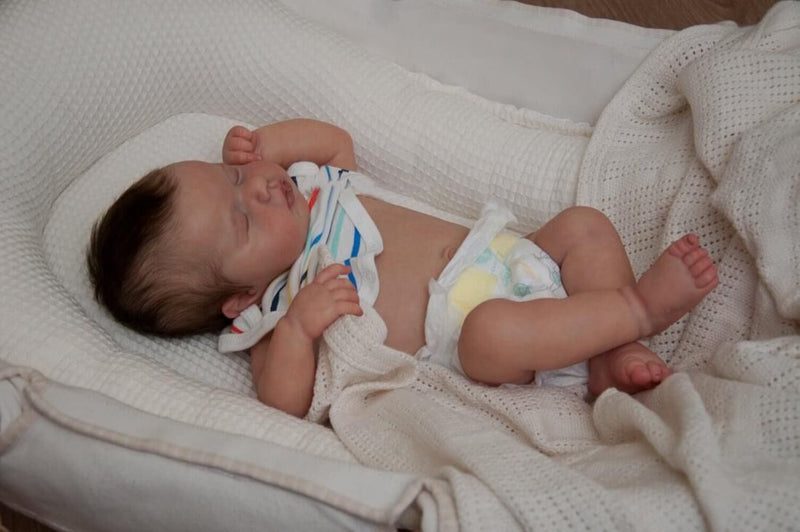 BEBÊ recém-nascido boneca CECCI reborn adormecido corpo de vinil.