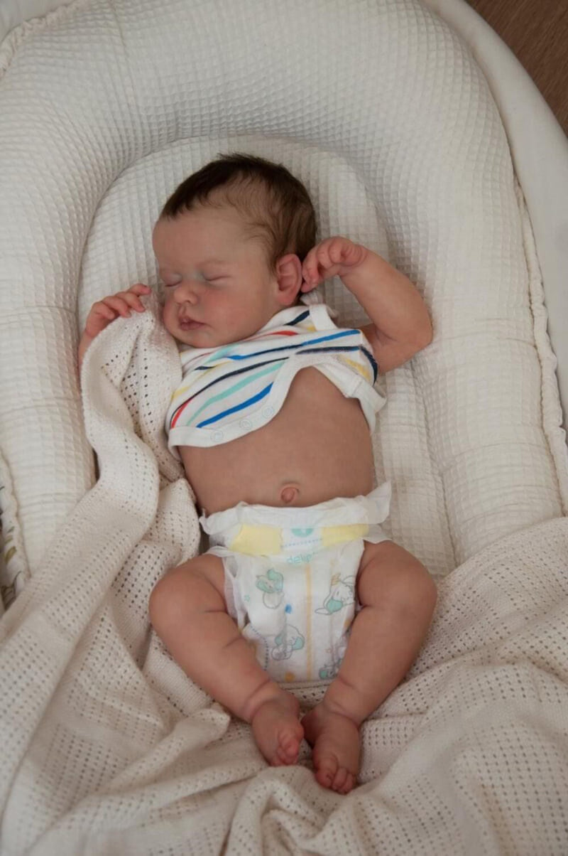 BEBÊ recém-nascido boneca CECCI reborn adormecido corpo de vinil.